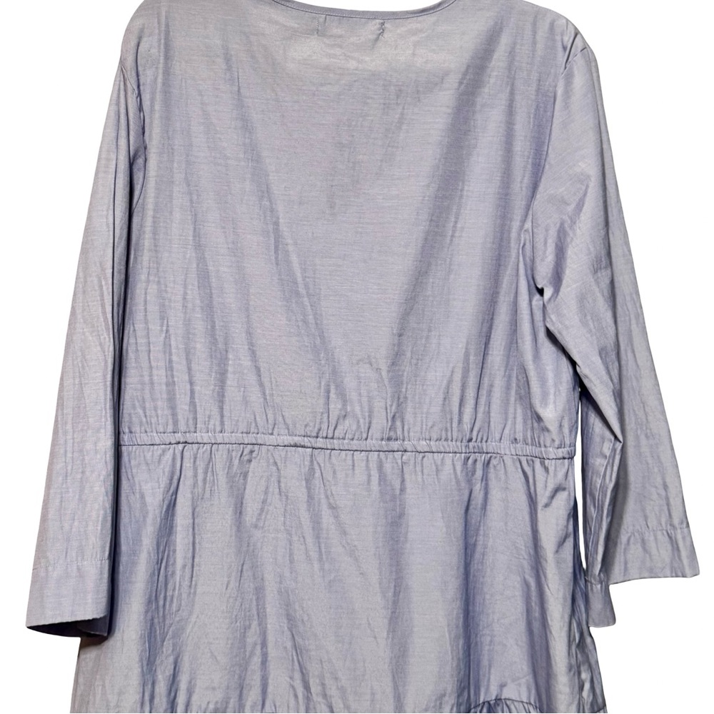 Pomander Place | Tuckernuck Lucy Light Blue Tiered Cotton 3/4 Sleeve Dress XL - Picture 10 of 13